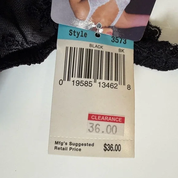 NWT Bali Lace Desire Minimizer Bra 38C Black Sheer Discontinued Style 3573 - Picture 3 of 7